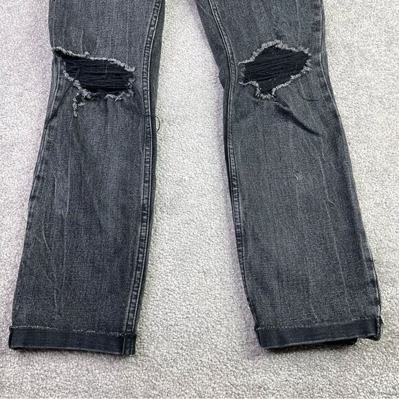 Abercrombie & Fitch Mom Jeans Women's 26 Black Wash Tapered High Rise Denim - Picture 2 of 12